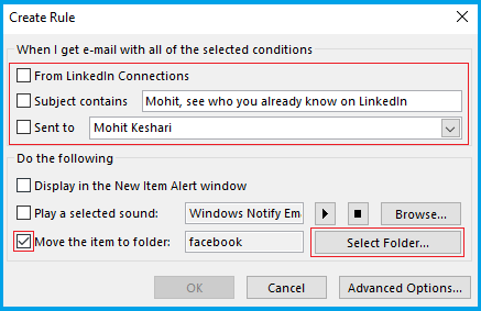 assign filter in outlook