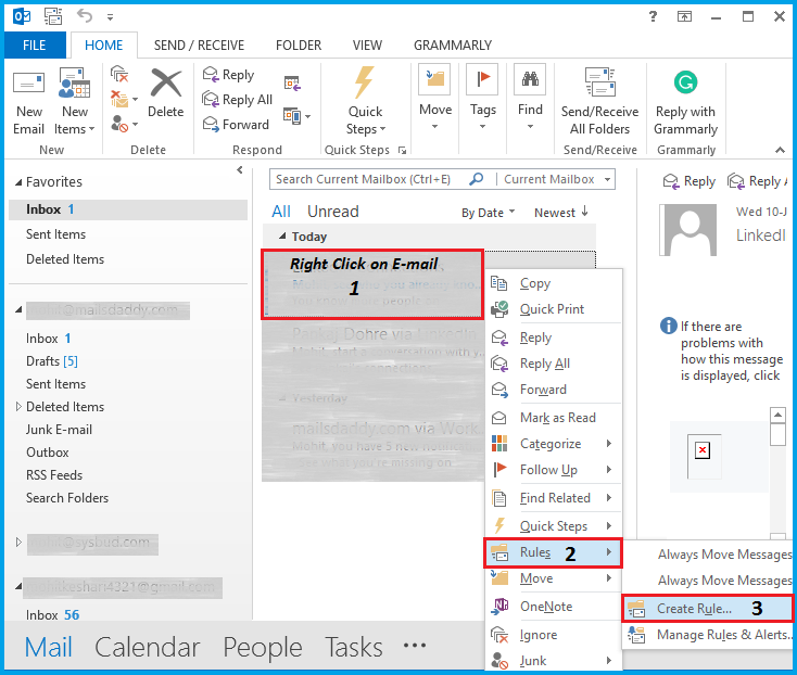 email filter in outlook
