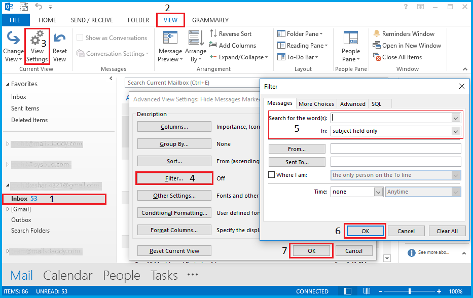 create email filter in outlook 365